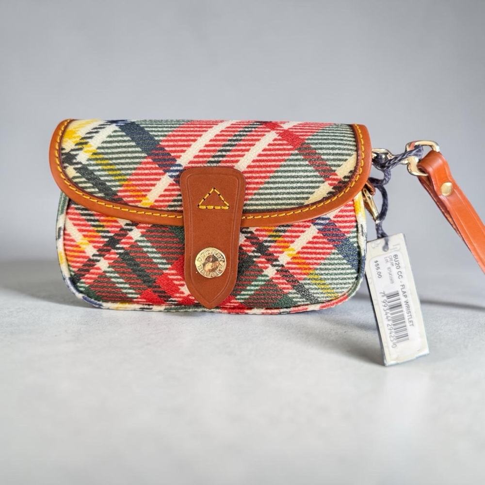 NWT Dooney & Bourke Tartan Plaid Flap Wristlet Vintage